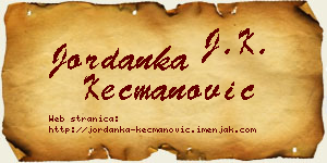 Jordanka Kecmanović vizit kartica